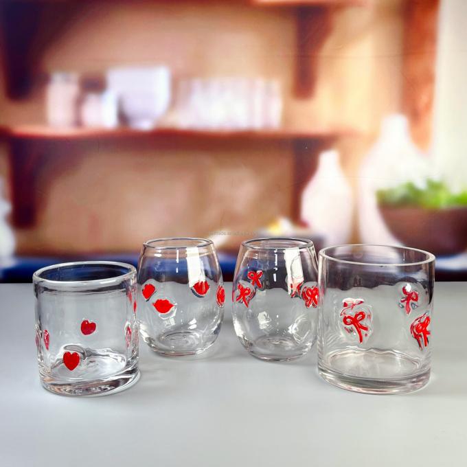 콘페티 장식용 DOF 유리 손으로 만든 크리스탈 텀블러 물잔 멕시코 록 유리 잔 결혼식 파티 선물 6