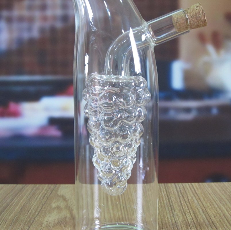 품질 오일을 위한 Lid와 이중 레이어 포도 모양 글라스 양철통 공장