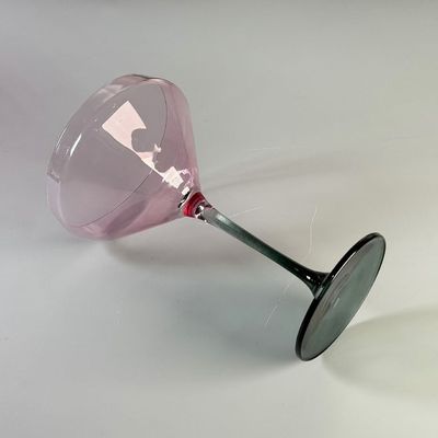 품질 손으로 불어 색상 하향 와인 글래스 세트 고품질 크리스탈 와인 글래스 공장