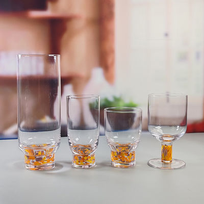 품질 핸드메이드 현대 디자인 다채로운 칵테일 음주 글래스 사용자 지정 콘페티 음료 하이볼 글래스 공장