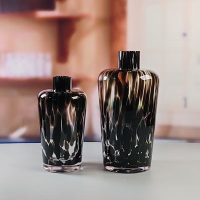 품질 Handmade Amber Glass Vase Modern Unique Vase for Table Centerpiece Decorative Flower Vases for Home Office Wedding(S size) 공장