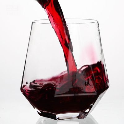 품질 다이아몬드 기하학 금 림 크리스탈 유리 텀블러, 유리 음료 컵 공장