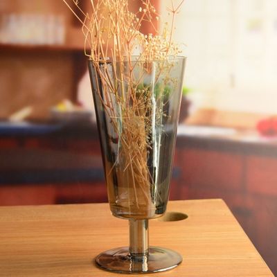 품질 스테메드는 회색 글라스 양초 홀더 주요 특징을 전해도금시켰습니다 공장