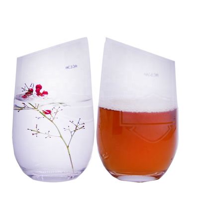 품질 각 상부와 비스듬한 비스듬한 에지 줄기 없는 크리스탈 포도주 잔 공장