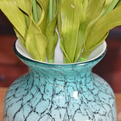 품질 동양 색은 핫레를 위해 장식적 유리 꽃병, 키가 큰 주요 특징 꽃병에 대리석 무늬를 넣습니다 공장