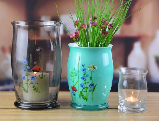 품질 클래식 고대 색상 유리 12 인치 유리 잔 공장