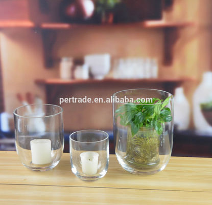 품질 색상 U 모양 손 절단 장식 유리 잔을 사용자 정의 공장