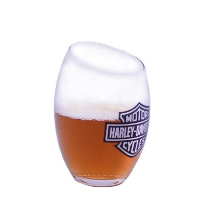 품질 앵글 톱 10온스 핸드 메이드 위스키 글래스 컬러 로고 인쇄 공장