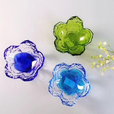 품질 저녁 식탁에 체리 꽃 유리 소스 접시 공장