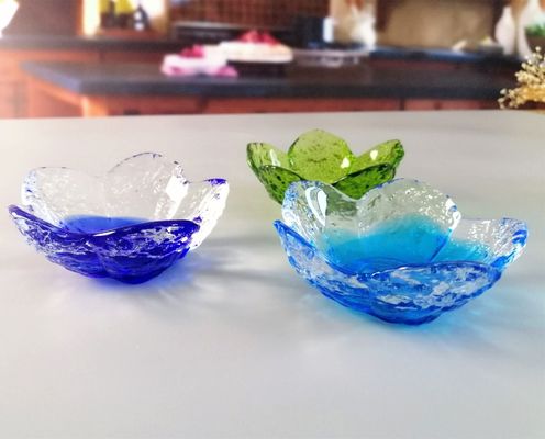 품질 저녁 식탁에 체리 꽃 유리 소스 접시 공장