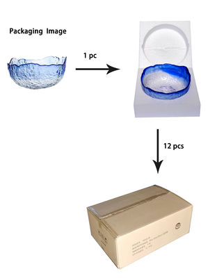 품질 해머드 패턴 불규칙 모양 크리스탈 샐러드 제공 그릇 공장
