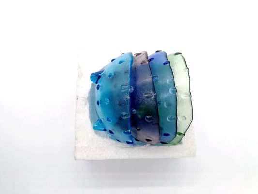 품질 여러 색의 손으로 만든 유리 과일 그릇 공장