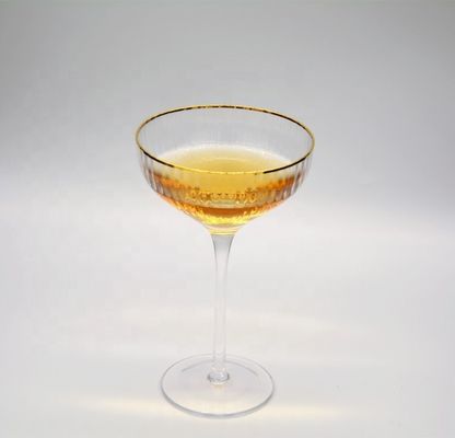 품질 맞춤 금 림 광선 스트라이프 크리스탈 칵테일 안경 공장