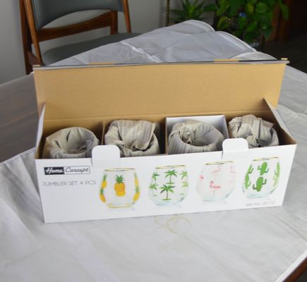 품질 손으로 칠한 금 림 와인 글래스 텀블러 공장