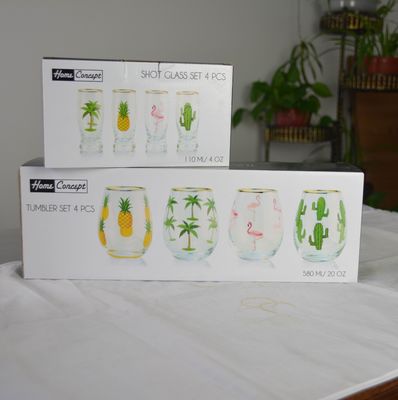 품질 손으로 칠한 금 림 와인 글래스 텀블러 공장