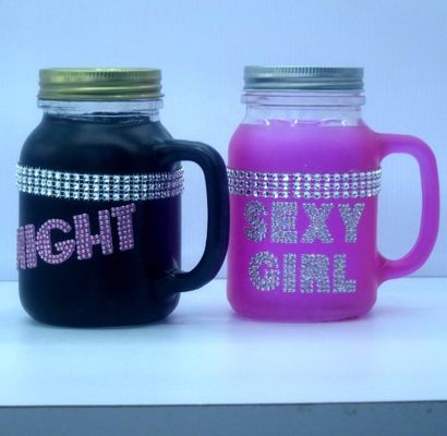 품질 부엌을 위한 색 다이아몬드 폰트 핸즈페인티드 유리용기 공장