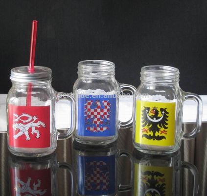 품질 부엌을 위한 색 다이아몬드 폰트 핸즈페인티드 유리용기 공장