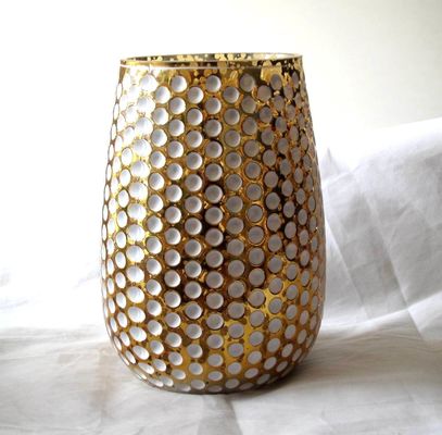 품질 3 크기 은색 난 모양 글라스 양초 홀더들 공장