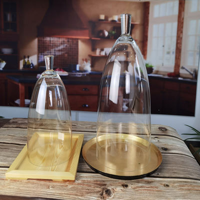 품질 투명한 무연성은 21 " 유리 돔 종 모양의 유리덮개를 취급했습니다 공장