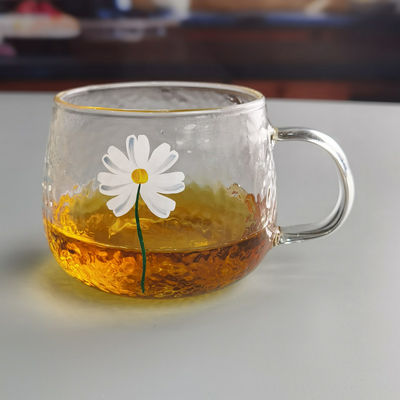 품질 보로실리케이트 햄러드 텍스처 금 림과 함께 텀블러 음료 잔 공장